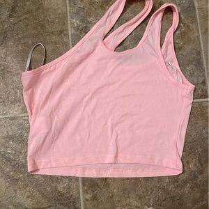 Pink One Shoulder Crop Top